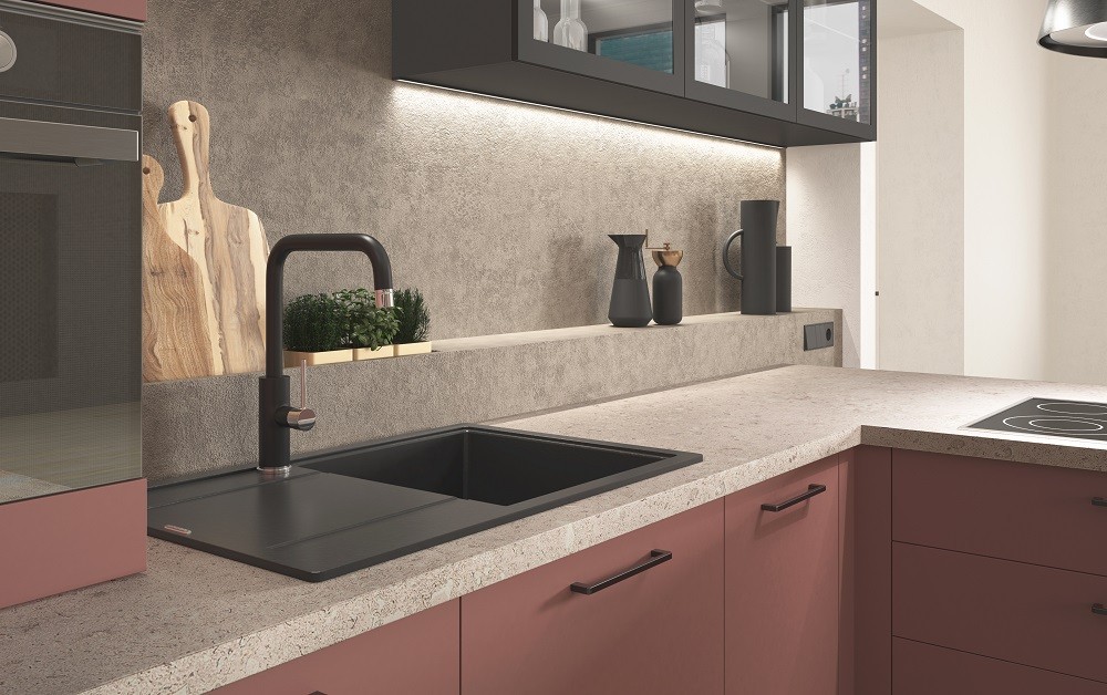 Кухня Уна с алюминиевой рамкой