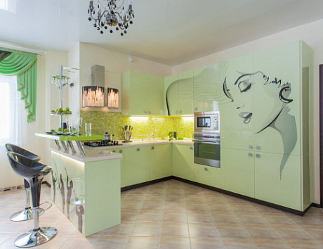 Фотопечать на фасадах кухни