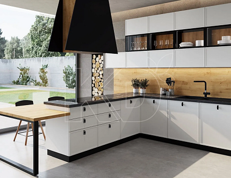 Белая кухня в стиле Модерн
