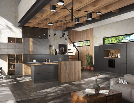 Коричневая кухня в Новосибирске