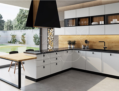 Белая кухня в стиле хай тек