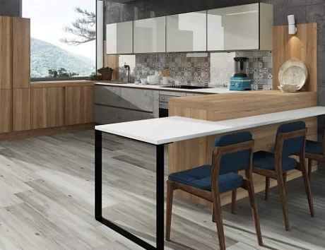 Серая кухня в Клину