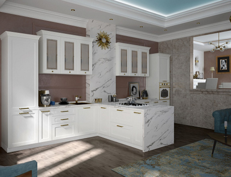 Светлая кухня в Екатеринбурге