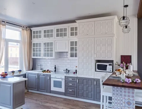 Серая кухня в Клину