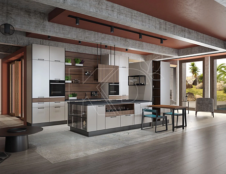 Белая кухня в стиле Модерн